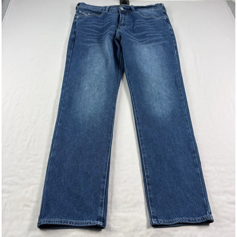True Religion Jeans Mens 34x32 Blue Geno Relaxed Slim Flap Pockets Stretch Denim